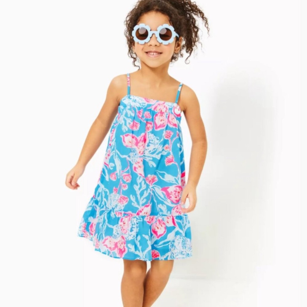 Lilly Pulitzer Mini Alessia Spaghetti-Strap Girls Dress Girls 10/12 Large